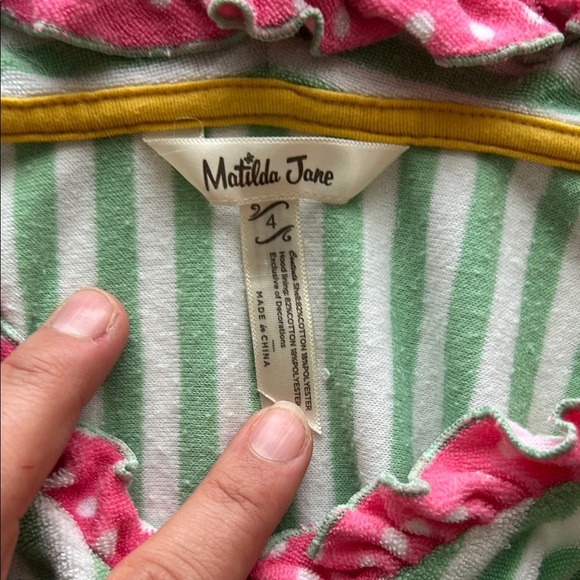 Matilda Jane Brilliant Daydream Hooded Swim Coverup with Pink Accents Size 4 - Picture 2 of 6